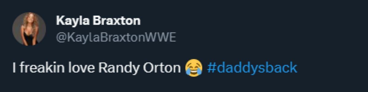 Kayla Braxton enjoyed Randy's work on SmackDown.